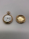 Antique 1897 Hampden Molly Stark 3/0s, 7j, 14k gold filled Dueber hunters case women?s pocket watch