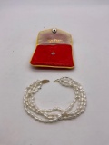 Gorgeous 4 strand genuine pearl bracelet W/ 14k gold clasp, comes w/ soft pouch