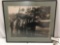 Large framed vintage photograph of high-ranking US military personnel inspecting aircraft