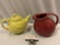 2 pc. lot of vintage ceramic Hall tea pot & USA pitcher, approx 8 x 7 in.