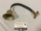 Vintage brass door bell w/ wall mount, approx 10 x 6 in.
