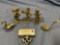 5 pc. lot of vintage brass figurines of children / swans, approx 2 x 4 in.