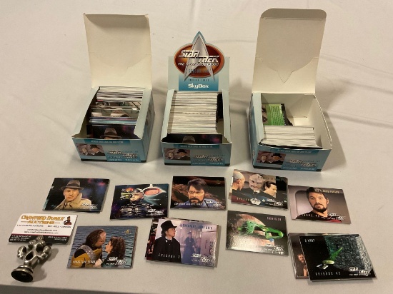 Large lot of skybox Trading Cards season two Star Trek the next generation, three display boxes.