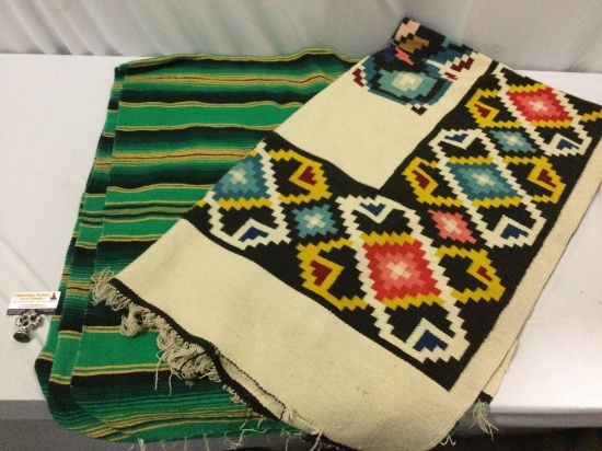 2 pc. Lot of vintage woven wool blankets. See pics.