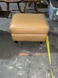 Tan leather foot stool /ottoman
