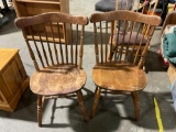 Pair of vintage/antique oak dining chairs