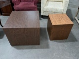 Pair of wood block designed Venere coffee table and end table see pics