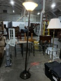 Nice electric living room metal and glass floor lamp,w/ foot pedal switch tested and working