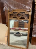 Wooden framed bedroom mirror , has some frame damage, mirror needs cleaned see pics