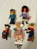 5 pc. lot of mid century German BERLINER ORIGINALE & other cloth souvenir dolls, nice condition