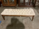 Vintage upholstered bedroom sitting bench sold as is see pics