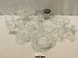 Large lot of vintage thick cut Crystal / glass tableware. See pics.