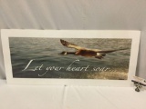 Let Your Heart Soar? Canadian goose photo print signed by artist C Muzik, approx 35 x 15 in.