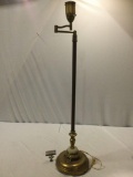 Antique brass parlor reading lamp, tested/not working, sold as is.