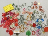 Huge collection of vintage metal / plastic COOKIE CUTTERS, molds, baking shapes, & more.