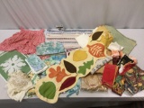 Huge collection of vintage kitchen towels/ table linens / placemats / apron & more.