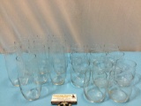 21 pc. lot of vintage drinking glasses, 2 styles