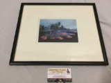 Nicely framed color photos of lava flow in Hawaii, approx 15 x 12.5 in.