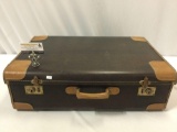 Antique suitcase luggage, shows wear, approx 28 x 19 x 9 in.