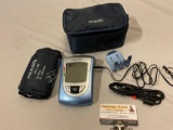 MICROLIFE deluxe blood pressure monitor w/ manual, cord, bag and attachments. Tested/working.