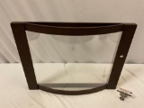 Unique large picture frame w/ curved plastic front, approx 24 x 19 x 3 in.