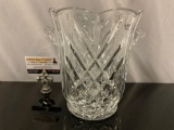 TOWLE full lead crystal bucket vase, made in Slovakia, approx 9 x 9 in.