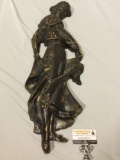 Large vintage ceramic bull fighter toreador wall hanging sculpture art piece, has been repaired