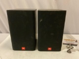 Pair of JBL stereo speakers model M5, tested/working, approx 7 x 7 x 11 in.