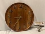 vintage wood CAMDEN model 46243 wall clock approx 12 in.