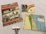 3 pc. Lot of antique 1933 World?s Fair Chicago collectible programs, map