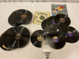 Collection of antique vinyl phonograph records, Odeon / Telefunken German recordings.