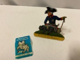 vintage German tin soldier hand painted figure , approx 3 x 3 x 1 in.