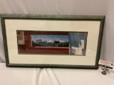 Framed hand signed and numbered 14 of 300 scenic window sill art print Toasting Zeb by BT Keller