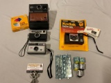 4 pc. lot film cameras; KODAK Instamatic X-15F, Kodak Instant Colorburst 200, Instamatic 104. Sold