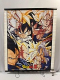 RARE 2000 DRAGONBALL Z hanging window cover blinds art print, approx 36 x 44 in.