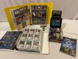 Large collection of STAR TREK card game trading cards w/ booster packs display box, 2 binders &