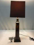 Modern Lamp w/ shade, tested/working, approx 9 x 29 in.