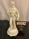 Vintage bisque porcelain Victorian male figurine, made in Germany, approx 5 x 11 in.