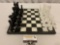 stunning marble chess set, approx 14 x 14 x 6 in. very nice condition