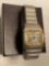 Stunning 1990s Santos de Cartier stainless steel /18K yellow gold wristwatch style no. 187901