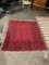 Beautiful red, black and white antique Middle Eastern hand knotted wool rug