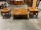 3 oc. wood inlayed coffee table & 2 end tables by Herman Furniture