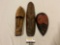 3 pc. lot of vintage wood carved African masks, 2 marked: handcrafted in Ghana