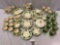 56 pc. lot of JOHNSON BROTHERS Franciscan ceramic tableware & green glasses w/ ivy design