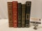 5 RARE Vintage SIGNED First Edition hardcover books; Uris, Stone, Wiesel, Murdoch, Salisbury