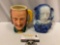 2 pc. lot of vintage William Shakespeare ceramic bust mug / creamer pitcher, Sandland Ware