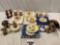 16 pc. mixed lot of Goebel M.I. Hummel & other figurines, plates, mugs, bells, bowl w/ lid, candles