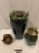 3 pc. lot of ceramic decor; frog vase, stoneware teapot w/ cork, vase, approx 8 x 15 in.