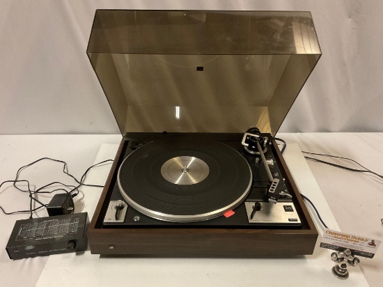 Vintage DUAL 1249 automatic phonograph record player turntable, tested/working, plus TCC Preamp