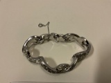Vintage RARE Boucher silver tone Tiffany style bracelet w/ faux diamonds from Grunewald & Adams